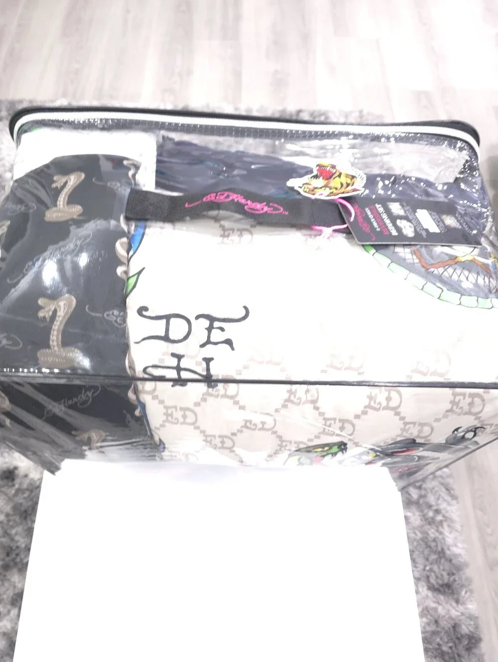 Ed Hardy Queen 8 pcs Cobra Reversible Comforter Bedding Set New